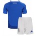 Echipament fotbal Italia Tricou Acasa European 2024 pentru copii maneca scurta (+ Pantaloni scurti)